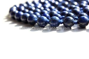 Rosario de cuentas de piedras preciosas de lapislázuli de estilo bohemio Unisex de 8mm con borla de seda 108 cuentas redondas para regalo de fiesta - Product Image 2