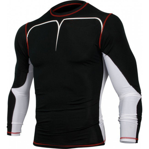 Camisa de compresión personalizada de manga larga de secado rápido para tela de LICRA Rash Guard para Fitness MMA Natación-Gimnasio al por mayor - Product Image 1