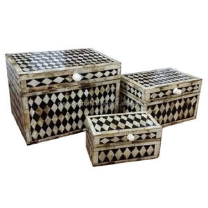 Caja de joyería hecha a mano con incrustaciones de hueso - Product Image 3