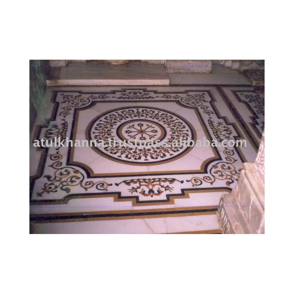 Marble Inlay Flooring , Marble Medallion , Stone Mosaic Medallion