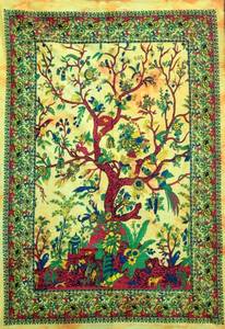 Tapiz colgante de pared indio étnico hecho a mano con estampado Floral, Mandala de árbol de la vida para meditación, Yoga, Picnics - Product Image 4