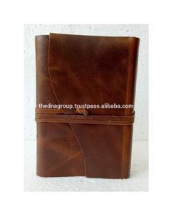 Wholesale Handmade genuine flap strap closure soft leather <b>notebook</b> - Product Image 1
