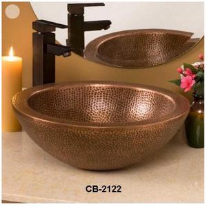 Fregadero de baño de cobre martillado respetuoso con el medio ambiente de lujo, tamaño personalizado, calidad estándar internacional para el hogar y el Hotel - Product Image 1