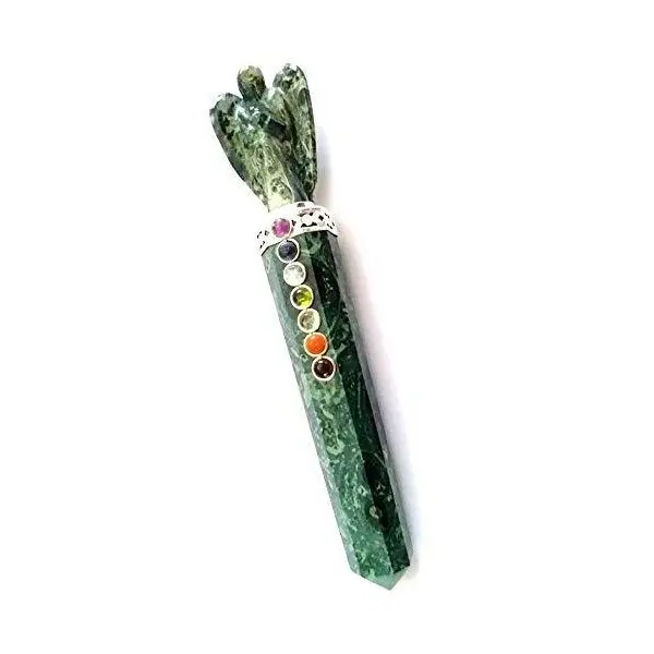 kambaba Jasper wand with angel manufacturer 7 chakra healing wand for sale spiritual healing crystals in khambhat india