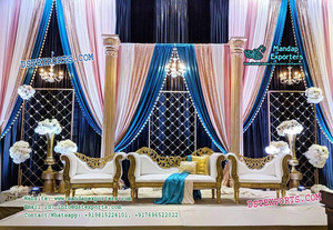 Wedding Stage Backdrop <b>Panel</b> Decoration Latest Wedding Stage Backdrop Decoration Designer Marriage Reception Stages Decor - Product Image 6