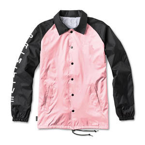 เสื้อแจ็กเก็ตลำลองสำหรับผู้ชายมีกระเป๋าใหญ่มีซับในบุผ้าปูสำหรับใส่ทำงานสีชมพูและสีดำ - Product Image 1