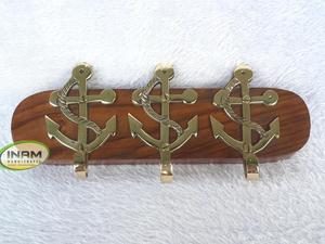 Colgador colgante de pared de estilo náutico redondo de madera Natural pulido decorativo y de diseñador - Product Image 2