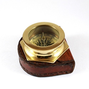 Calyron fait à la main en laiton poli boussole nautique métal verre alliage Europe mariage noël remise des diplômes pâques nouvel an - Product Image 1