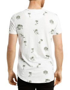 เสื้อยืดแขนสั้นสำหรับผู้ชายเสื้อยืดผ้าฝ้าย100% เข้ารูปพิมพ์ลายดอกไม้ระบายอากาศได้ลำลอง - Product Image 3