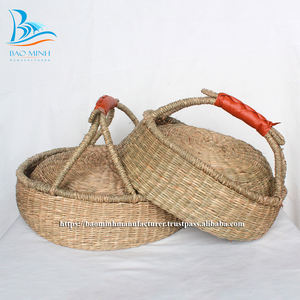 Simple Model Folding Seagrass Bolga <b>Basket</b> Straw <b>Plant</b> Fiber for Clothing Use Storage <b>Baskets</b> - Product Image 6