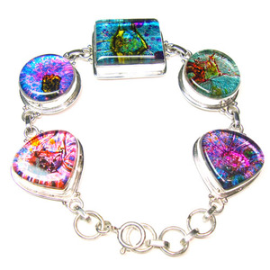 Pulsera de cristal dicroico para mujer, pulsera de plata 925, joyería para mujer - Product Image 4