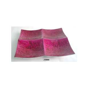 Plato de Aluminio Fundido de Cuatro Compartimentos con Esmalte y Diseño Floral en Relieve, Tazón para Servir, Tazón de Esmalte - Product Image 4