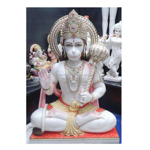 Statue religieuse en marbre poli du Seigneur Hanuman - Product Image 1