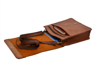 Handmade Genuine Leather Pure Brown Journal Wholesaler New Design <b>Messenger</b> <b>Bag</b> Crossbody Satchel <b>Bag</b> With Adjustable Long Strap - Product Image 4