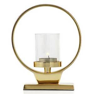 Bougeoir en métal poli doré de conception simple Bougeoir de décoration de table de conception fantastique et support à un prix abordable - Product Image 1