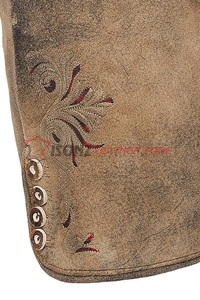 New Style Custom Leather Suede Goat Bock Vintage Bavarian Austrian Lederhosen Men Kurz German Lederhosen 3D Embroidery - Product Image 3