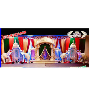 Décor de scène de mariage musulman, nouvelle collection, ensemble complet de décor de scène Rajwada, - Product Image 1