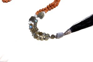 สร้อยคอ Bradorite Rudraksha 108เม็ด,สร้อยคอหินคริสตัลบำบัดจากธรรมชาติมาลาสำหรับเล่นโยคะ - Product Image 5