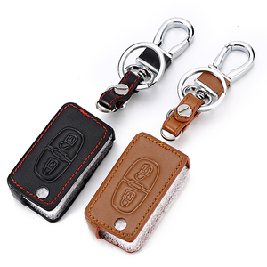 Étui de protection pour clé de voiture en cuir pliable à 2 3 boutons pour Peugeot 307 206 407 207 Partner pour Citroën <span class=keywords><strong>C3</strong></span> C4 C5 - Product Image 2