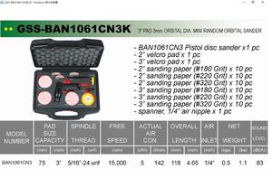 KITS de LIJADORA ORBITAL aleatoria, carcasa compuesta, tipo mini pistola, a prueba de. Almohadilla de 3 ", diámetro de órbita de 3mm. Juego de kits - Product Image 4