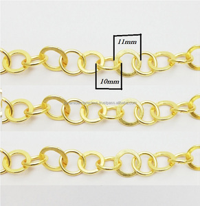 Nanplanetsilver Cadenas de disco redondo de cobre chapado en oro-Cadenas para encontrar joyas Modelo GBCM03 - Product Image 2