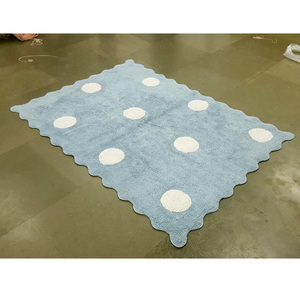 Alfombra antideslizante hecha a mano de 100% algodón con patrón de rompecabezas para niños, alfombrilla para uso doméstico, lavable - Product Image 4