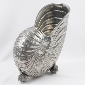 ถังแช่ไวน์รูปทรงเปลือกหอย สีเงินเทา ดีไซน์ตกแต่ง ขายส่ง ถังน้ำแข็งไวน์สุดหรู - Product Image 1