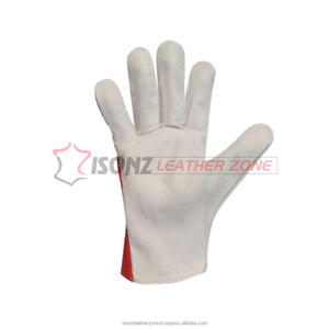 Guantes de Trabajo ISONZ Leather Zone Blancos de Piel de Cabra Suave, Anti-Impacto, 2 Mil de Grosor, Resistentes al Calor, con Refuerzo de Spandex en 4 Direcciones en el Dorso - Product Image 2