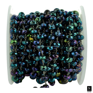 Rosario cadena alambre envuelto enlace pirita Rosario cuentas cadena rollo para la fabricación de joyas - Product Image 2