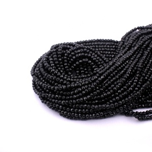Pierre précieuse spinelle noire naturelle 4 mm Rondelle facettée Perles pour la fabrication de colliers - Product Image 1