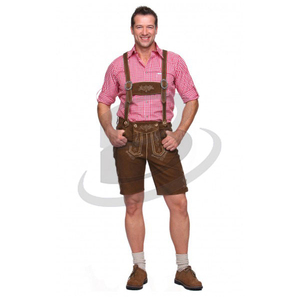 Alemania tradicional Oktoberfest cerveza hombres Bar traje bávaro Deluxe Lederhosen tirantes pantalones cortos Cosplay vestido de fiesta - Product Image 1