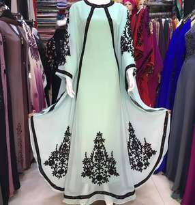 Nouvelles femmes musulmanes noir caftan islamique Maxi robe à manches longues arabe Jilbab Abaya - Product Image 5