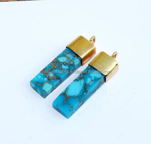 crystal Pendant <b>Silver</b> <b>Charms</b> Turquoise Bar Fine Jewelry <b>Silver</b> 925 Pendants & <b>Charms</b> gemstone - Product Image 3