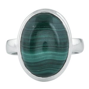 925พลอยมาลาไคต์ทำด้วยมือแหวนเงินอินเทรนด์ชุบเงินแหวนแฟชั่นสำหรับงานแต่งงานของขวัญปาร์ตี้สำหรับทุกเพศ - Product Image 3