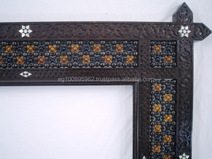 กรอบกระจกสไตล์โบราณ W13 แกะสลักด้วยมือ ฝังลายแบบตุรกี/ออตโตมัน - Product Image 2