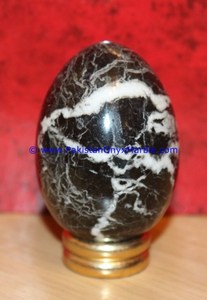 Œufs en marbre naturel en gros, décoratifs, marbre noir zébré, pierre naturelle sculptée à la main - Product Image 3