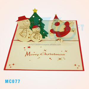 Tarjeta de Felicitación Navideña 3D, Papel Recortado a Mano por Viet-craft, Hecho en Hanoi - Product Image 3