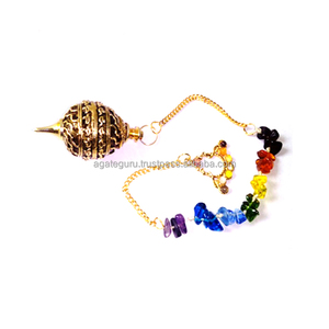 ลูกทองเหลืองชี้ชิปจักระที่ไม่ซ้ำกันลูกตุ้ม reiki สำหรับการรักษา - Product Image 1