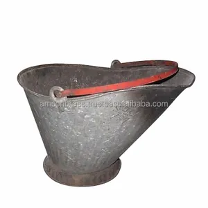 Cleaning Tool Metal Iron Coal Bucket Light Galvanized Coal Bucket with Handle Iron Strip Handle Household