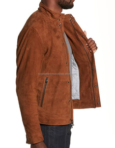 Blouson en cuir suédé Bomber Blouson d'hiver en fourrure de mouton - Product Image 5