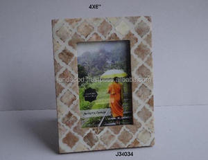กรอบรูปฝังกระดูกพร้อมกระเบื้องโมเสคสีน้ำตาลลายกระดูกและงานโค้งสไตล์โมร็อกโกตกแต่งบ้าน - Product Image 2