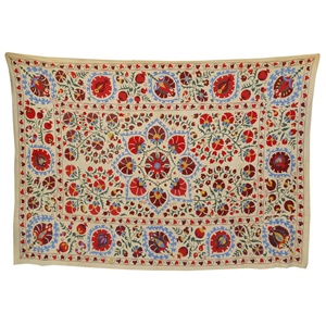 Suspension murale en coton Vintage brodé à la main, tapisserie simple et Rare, faite à la main, style cafetan allemand, vente en gros, - Product Image 6