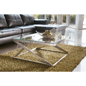 Mesa de centro cuadrada de Metal, muebles para sala de estar, mesa de centro, tapa de cristal - Product Image 5