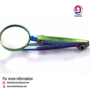 Pinzas para cejas con lupa de acero inoxidable Dorlon Rainbow, pinzas para astillas, certificado CE, Punta múltiple para cejas convenientes - Product Image 1