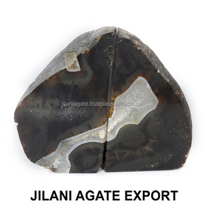 Sujetalibros de ágata Rosa natural, soporte para libros de cristal para decoración de mesa de oficina - Product Image 3