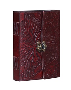 Diario de cuero genuino en relieve de mariposa, cuaderno A5, suministros escolares de oficina, cuaderno de bocetos, solapa, páginas de algodón hechas a mano, diario C-Lock - Product Image 2