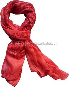 Wholesale Indian Religious Prayer <b>Shawl</b> OM AUM Printed Prayer Hindu Religious Om Scarf - Product Image 2