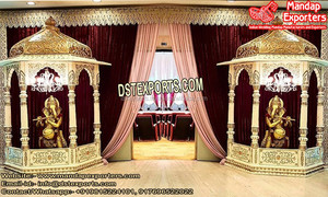 Accessoires de décoration d'événement de mariage moghol Accessoires en fibre pour la décoration de scène de mariage Scène de réception sur le thème moghol - Product Image 3