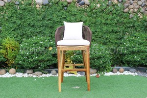 Chaude d'été à la mode En Osier ensemble de Barre DE Rotin DE PE 2 chaises et D'acacia table En Bois pour Meubles D'extérieur RABR-099 (Style 6) - Product Image 4