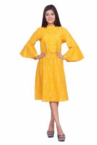 Women's Casual Yellow <b>Dress</b> for Party Elegant Evening Wear at Wholesale Price One Piece Design - Product Image 3